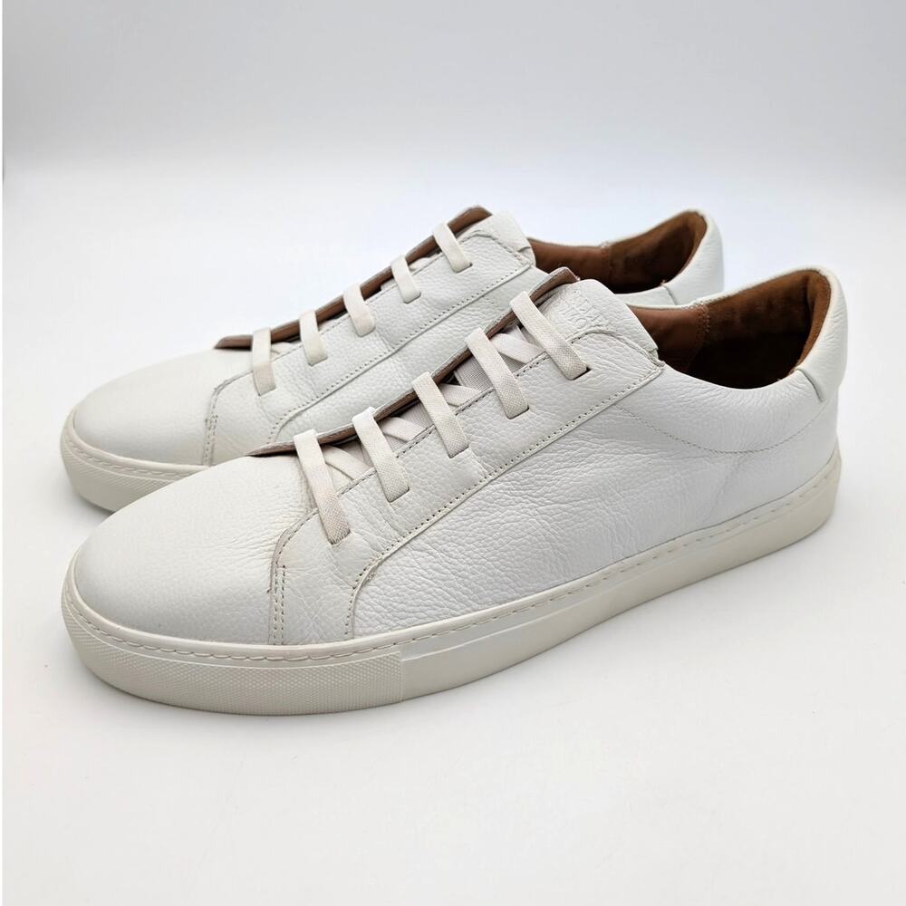 Allen Edmonds Fisher Low Top Leather Sneaker Shoes Men's White Size US12D EU45